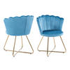 STUHL-SET 2 Stück  in Samt  - Blau/Goldfarben, MODERN, Textil/Metall (69,5/85/66cm) - Livetastic