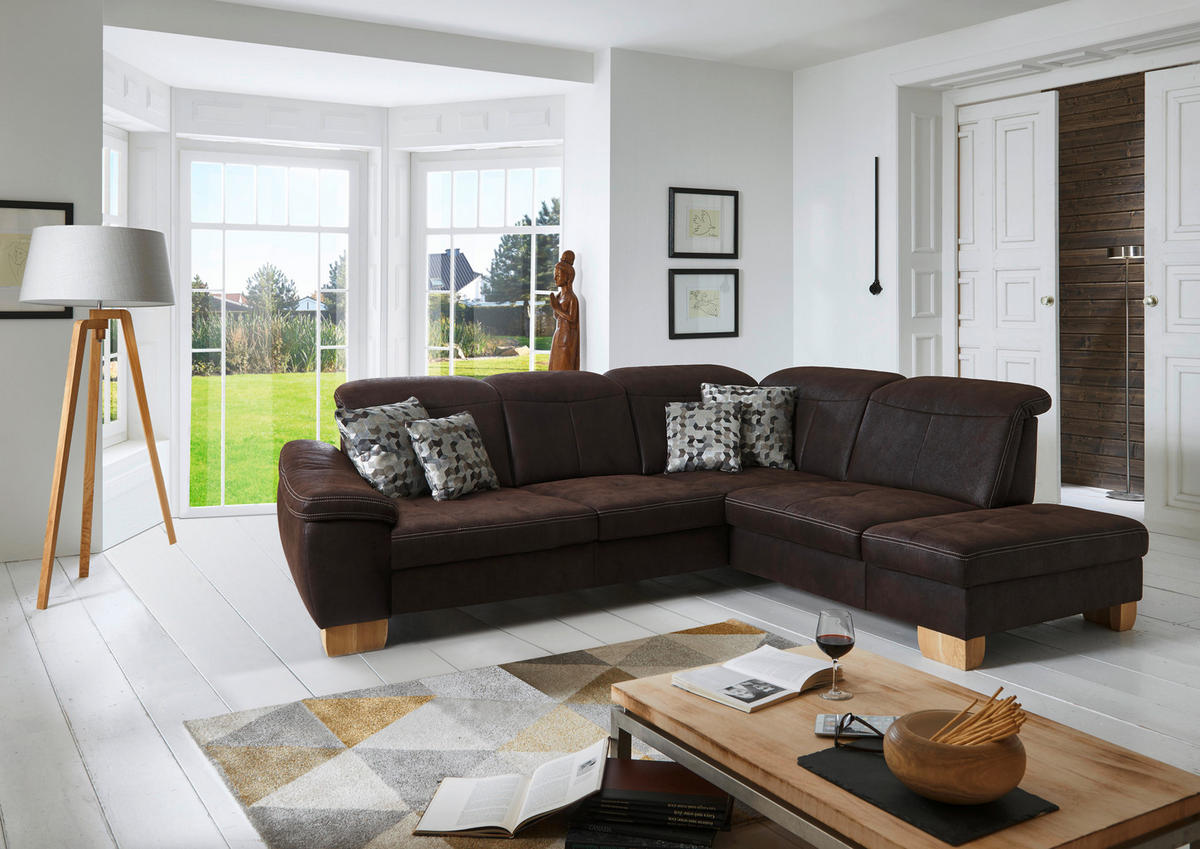 UGAONA GARNITURA braon  - boja hrasta/braon, Lajfstajl, tekstil (301/243cm) - Beldomo Comfort