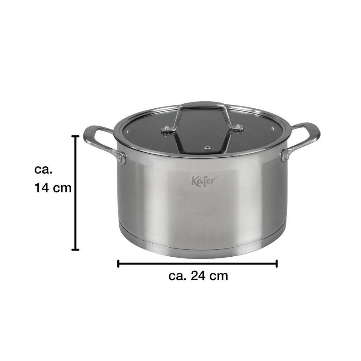LONEC  nerjaveče jeklo   - barve nerjavečega jekla, Basics, kovina/steklo (24cm) - Käfer
