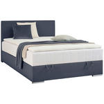 BOXBETT 90/200 cm  in Dunkelblau  - Chromfarben/Dunkelblau, KONVENTIONELL, Kunststoff/Textil (90/200cm) - Carryhome