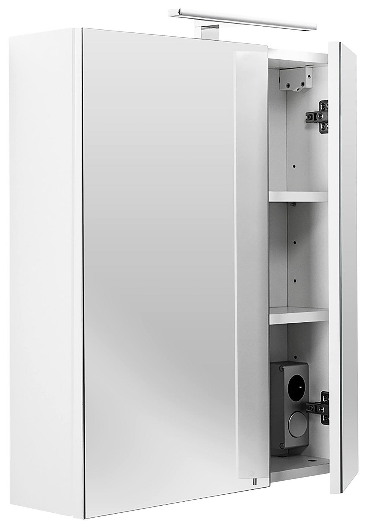 SPIEGELSCHRANK 60/68/16 cm  - Weiß, Basics, Glas/Holzwerkstoff (60/68/16cm) - MID.YOU