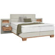 BOXSPRINGBETT 200/200 cm  in Naturfarben, Eichefarben  - Eichefarben/Naturfarben, Natur, Holz/Textil (200/200cm) - Valnatura