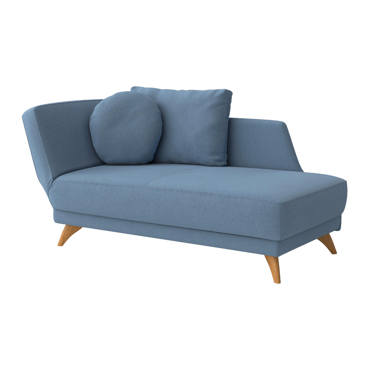 RÉCAMIERE in Flachgewebe Blau  - Blau/Eichefarben, Modern, Holz/Textil (205/74/94cm) - Bali