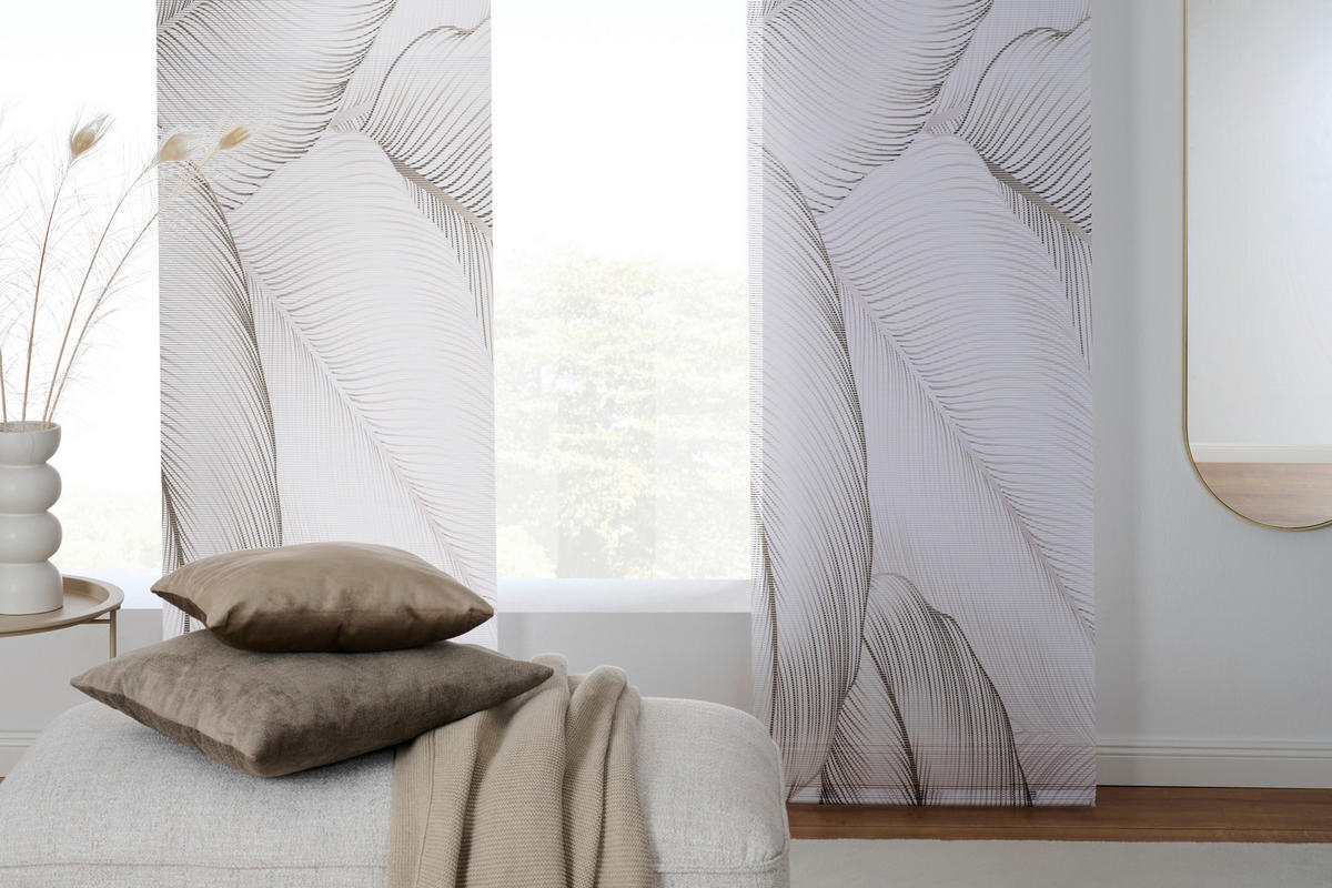 FLÄCHENVORHANG in Taupe halbtransparent  - Taupe, Basics, Textil (60/255cm) - Novel