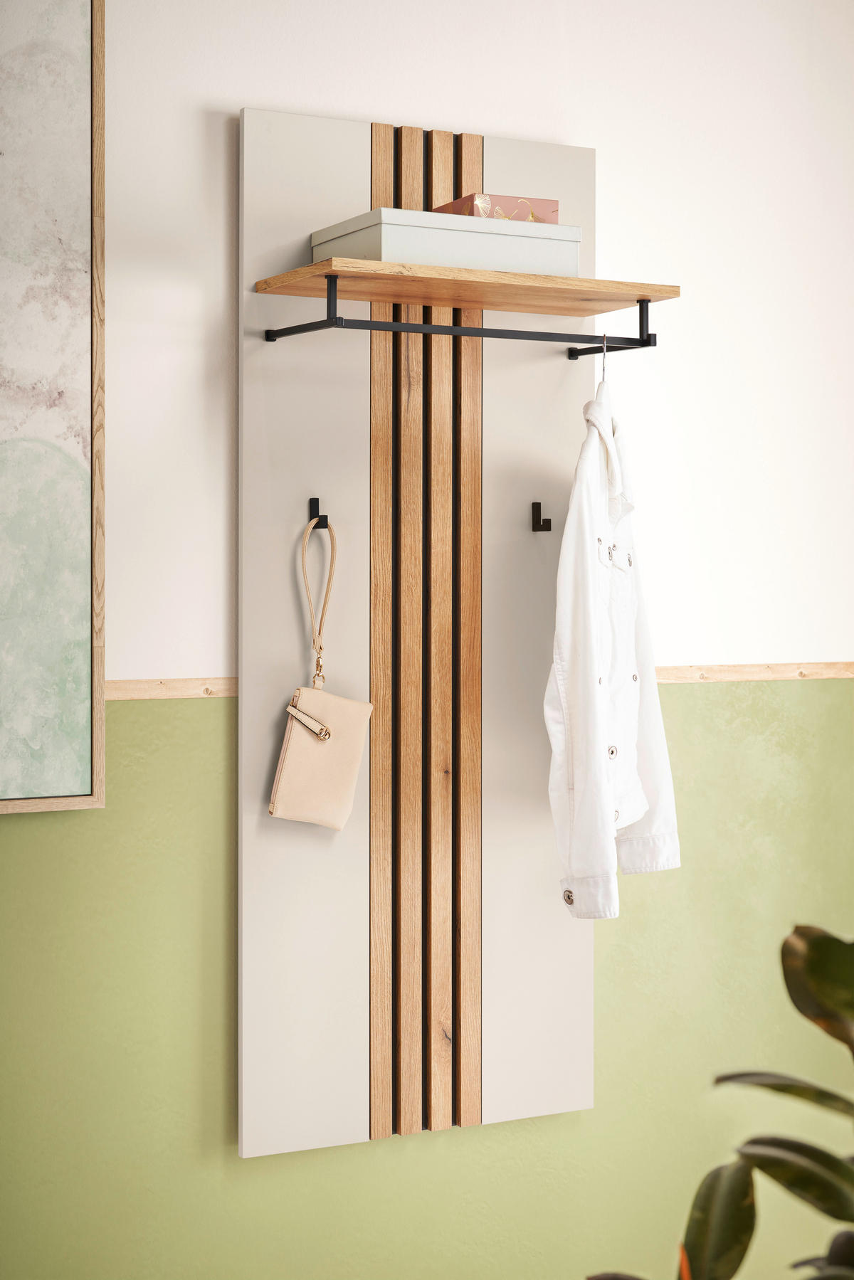 PANEL ZA ODLAGANJE KAPUTA  boja hrasta, kašmir   pločasti materijal  - kašmir/boja hrasta, Osnovno, pločasti materijal (60/151/30cm) - Xora