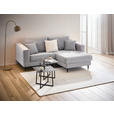 ECKSOFA in Cord Hellgrau  212/155 cm  - Hellgrau/Schwarz, KONVENTIONELL, Holz/Textil (212/155cm) - Carryhome