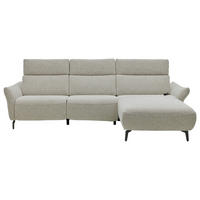 ECKSOFA Musterring Naturfarben Webstoff Kopfteilverstellung  - Schwarz/Naturfarben, Design, Textil/Metall (275/177cm) - Musterring