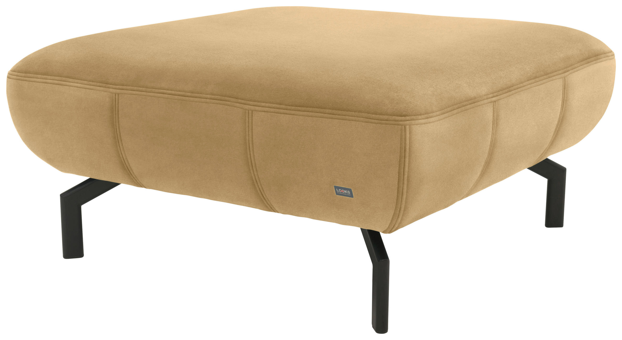 HOCKER Webstoff Messingfarben  - Messingfarben/Schwarz, Design, Textil/Metall (83/44/83cm) - LOOKS by W.Joop