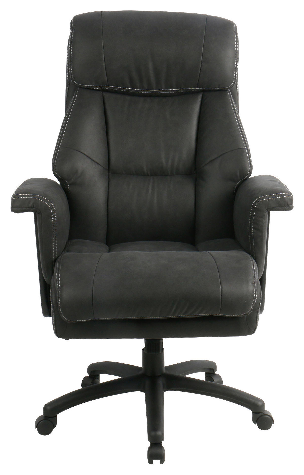 CHEFSESSEL Velours Schwarz  - Schwarz, MODERN, Kunststoff/Textil (84/120-128/85cm) - MID.YOU