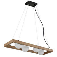 HÄNGELEUCHTE 84/24/150 cm  - Schwarz/Braun, Natur, Glas/Holz (84/24/150cm)