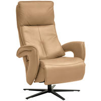 RELAXSESSEL in Leder Honig  - Schwarz/Honig, Design, Leder/Metall (77/119/87cm) - Valdera