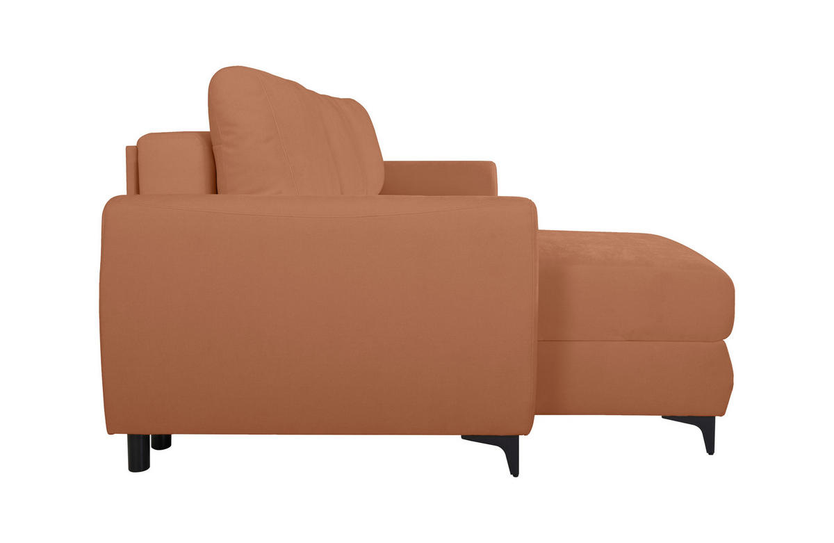 ECKSOFA Moli Rostfarben  - Rostfarben/Schwarz, Design, Textil/Metall (236/148cm) - MID.YOU