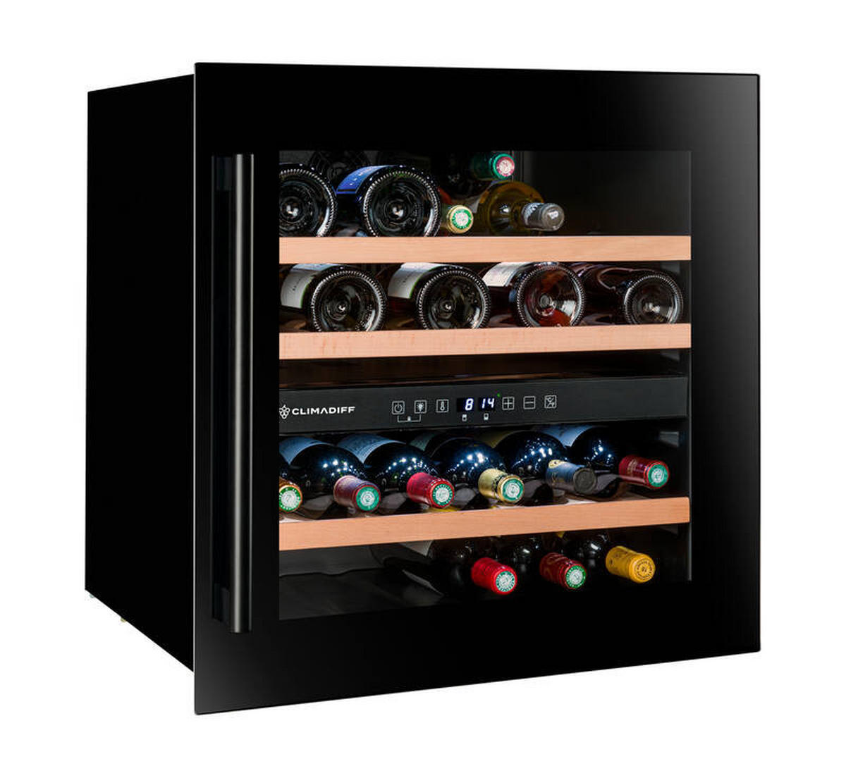 WEINKÜHLSCHRANK CBI40DB1  - Schwarz, Basics, Glas/Holz (59,0/59,5/56,3cm)