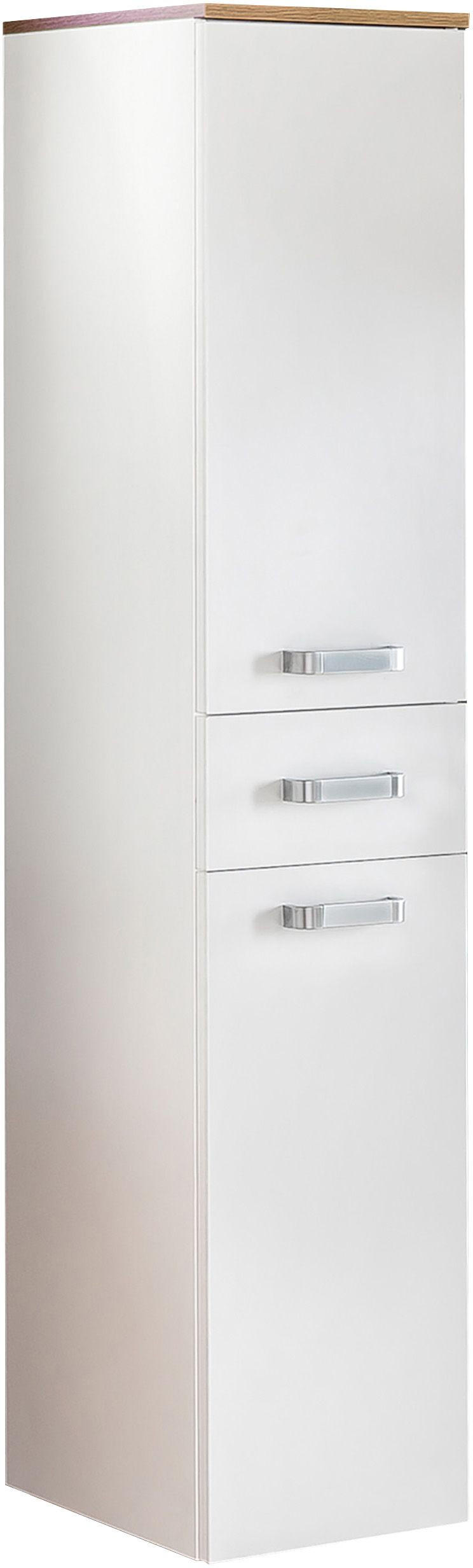 HOCHSCHRANK 32,7/159,1/35,3 cm  - Eichefarben/Silberfarben, MODERN, Glas/Holzwerkstoff (32,7/159,1/35,3cm) - Stylife