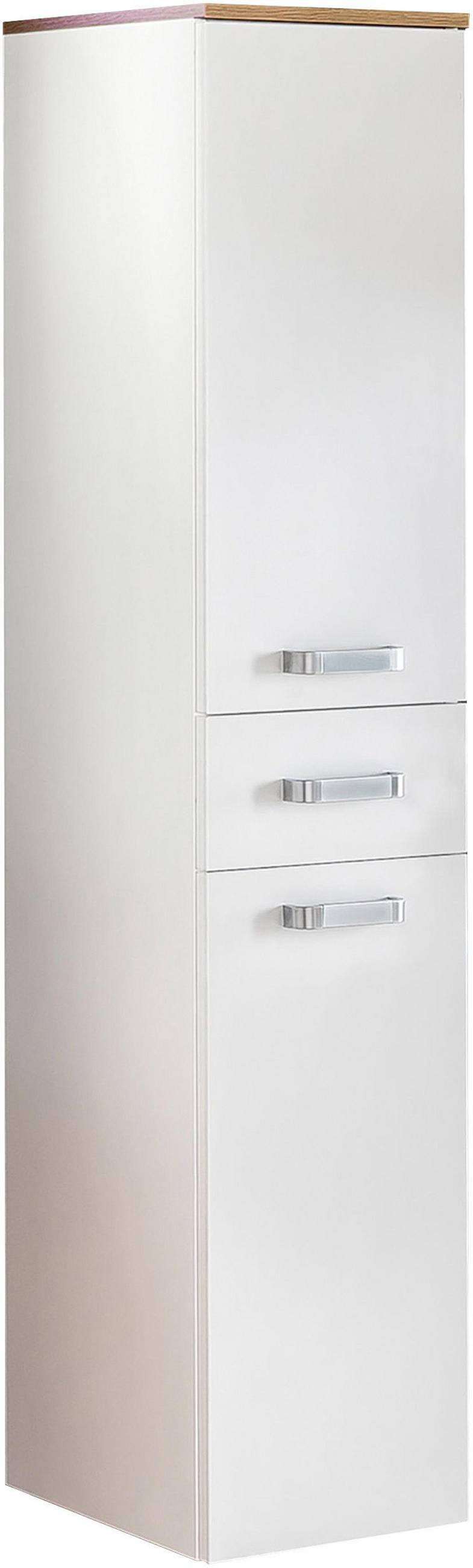 HOCHSCHRANK 32,7/159,1/35,3 cm  - Eichefarben/Silberfarben, MODERN, Glas/Holzwerkstoff (32,7/159,1/35,3cm) - Stylife