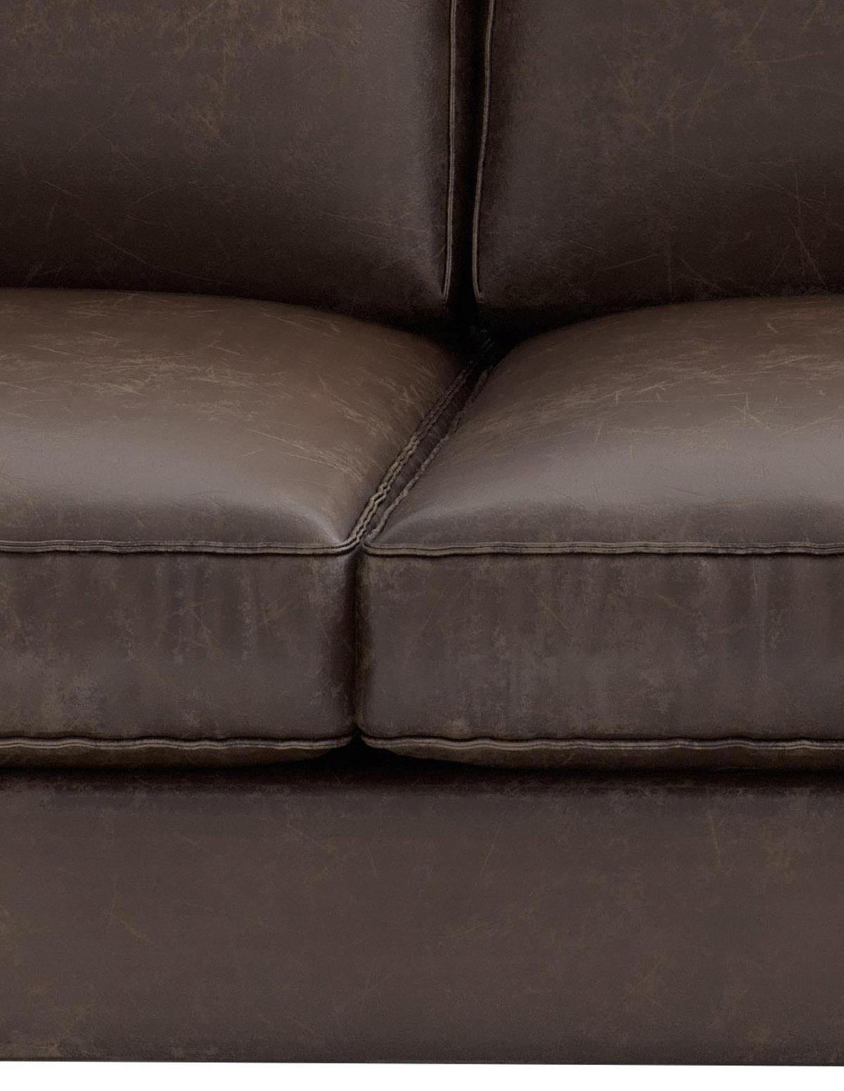 ECKSOFA in Lederlook, Flachgewebe Kastanienfarben  265/160 cm  - Kastanienfarben/Schwarz, Design, Textil/Metall (265/160cm) - Livetastic