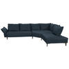 ECKSOFA in Echtleder Dunkelblau  - Schwarz/Dunkelblau, Design, Leder/Metall (340/272cm) - W.Schillig