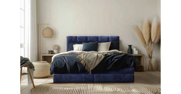 BOXSPRINGBETT 160/200 cm  in Blau  - Blau/Schwarz, Design, Kunststoff/Textil (160/200cm) - Esposa