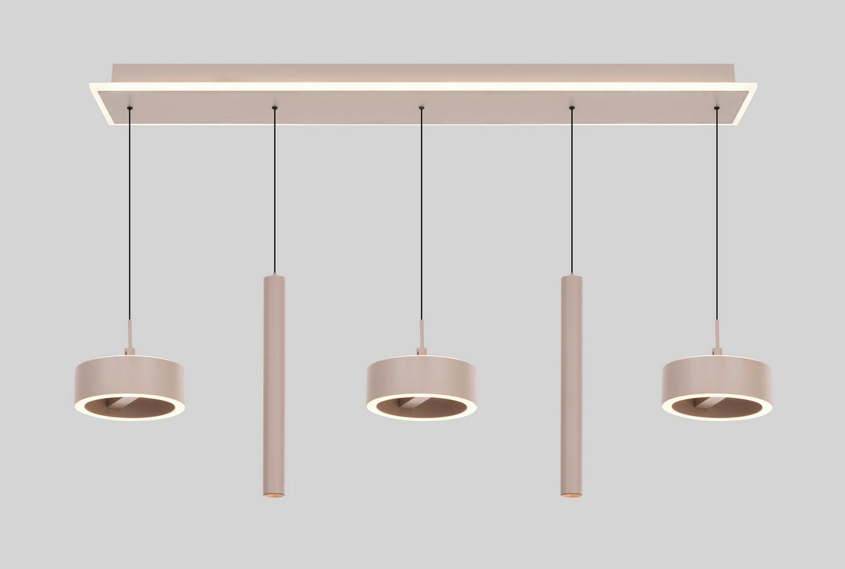 LED-HÄNGELEUCHTE Carnac 99/150/15 cm   - Sandfarben, Design, Kunststoff/Metall (99/150/15cm)