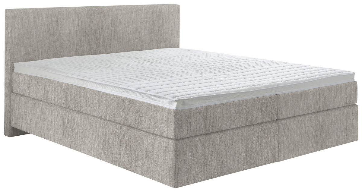 BOXSPRINGBETT 160/200 cm  in Silberfarben  - Silberfarben/Schwarz, Konventionell, Kunststoff/Textil (160/200cm) - Hom`in