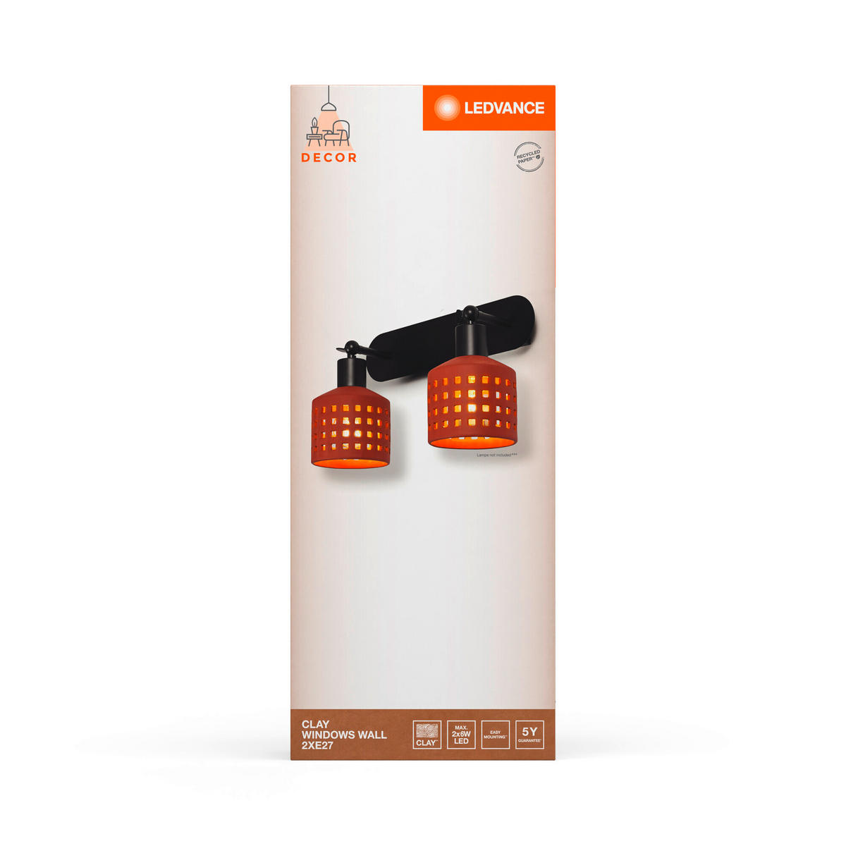 STRAHLER 37,5/16,8/22,7 cm   - Braun, Natur, Stein/Metall (37,5/16,8/22,7cm) - Ledvance