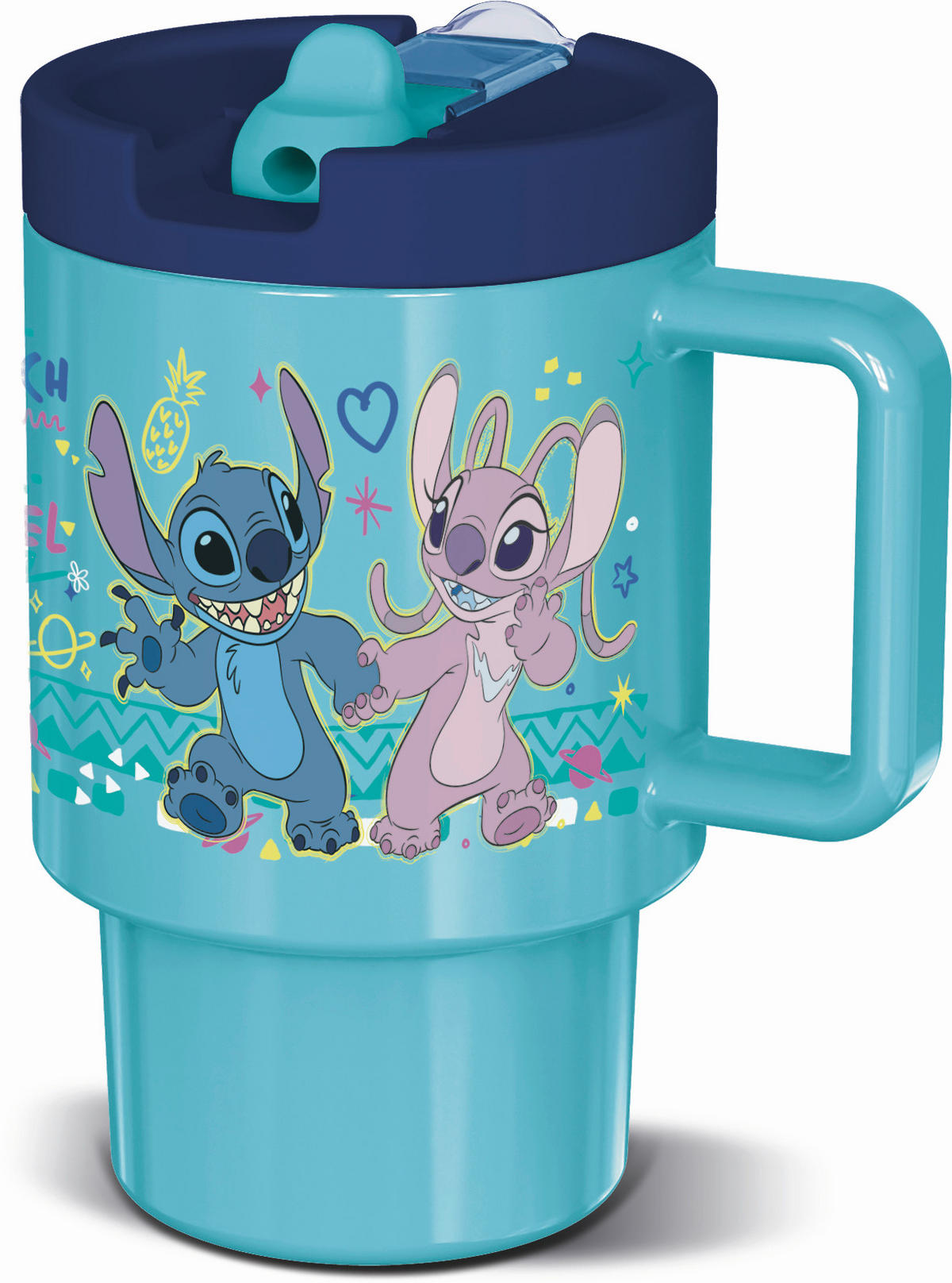 BECHER    - Türkis, Basics, Kunststoff (8,5/11,7/15,1cm) - Disney