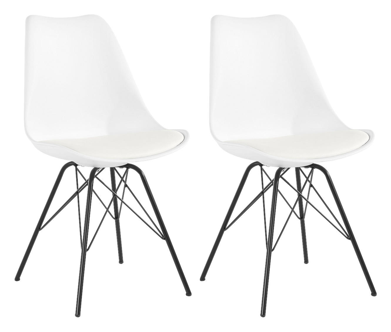 Stuhl-Set in Metall, Kunststoff Weiß