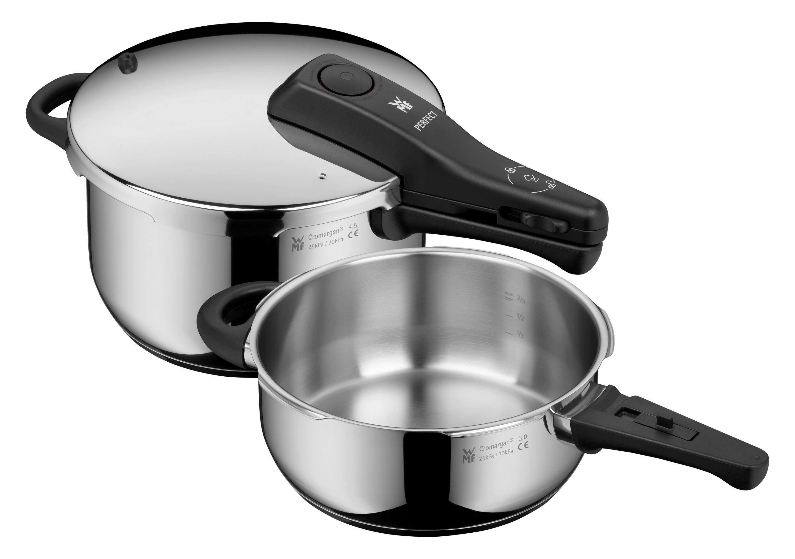 SADA TLAKOVÝCH HRNCOV 4.5+3 l - farba ušľachtilej ocele, Basics, kov (3+4,5l) - WMF