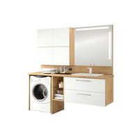 BADEZIMMER  in 188,1 cm  - Chromfarben/Eichefarben, KONVENTIONELL, Glas/Keramik (188,1cm) - Moderano