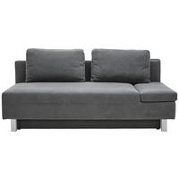 SCHLAFSOFA in Flachgewebe Dunkelgrau  - Chromfarben/Dunkelgrau, Design, Holz/Textil (205/77-93/99cm) - Novel