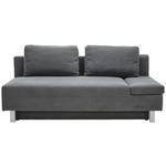 SCHLAFSOFA in Flachgewebe Dunkelgrau  - Chromfarben/Dunkelgrau, Design, Holz/Textil (205/77-93/99cm) - Novel