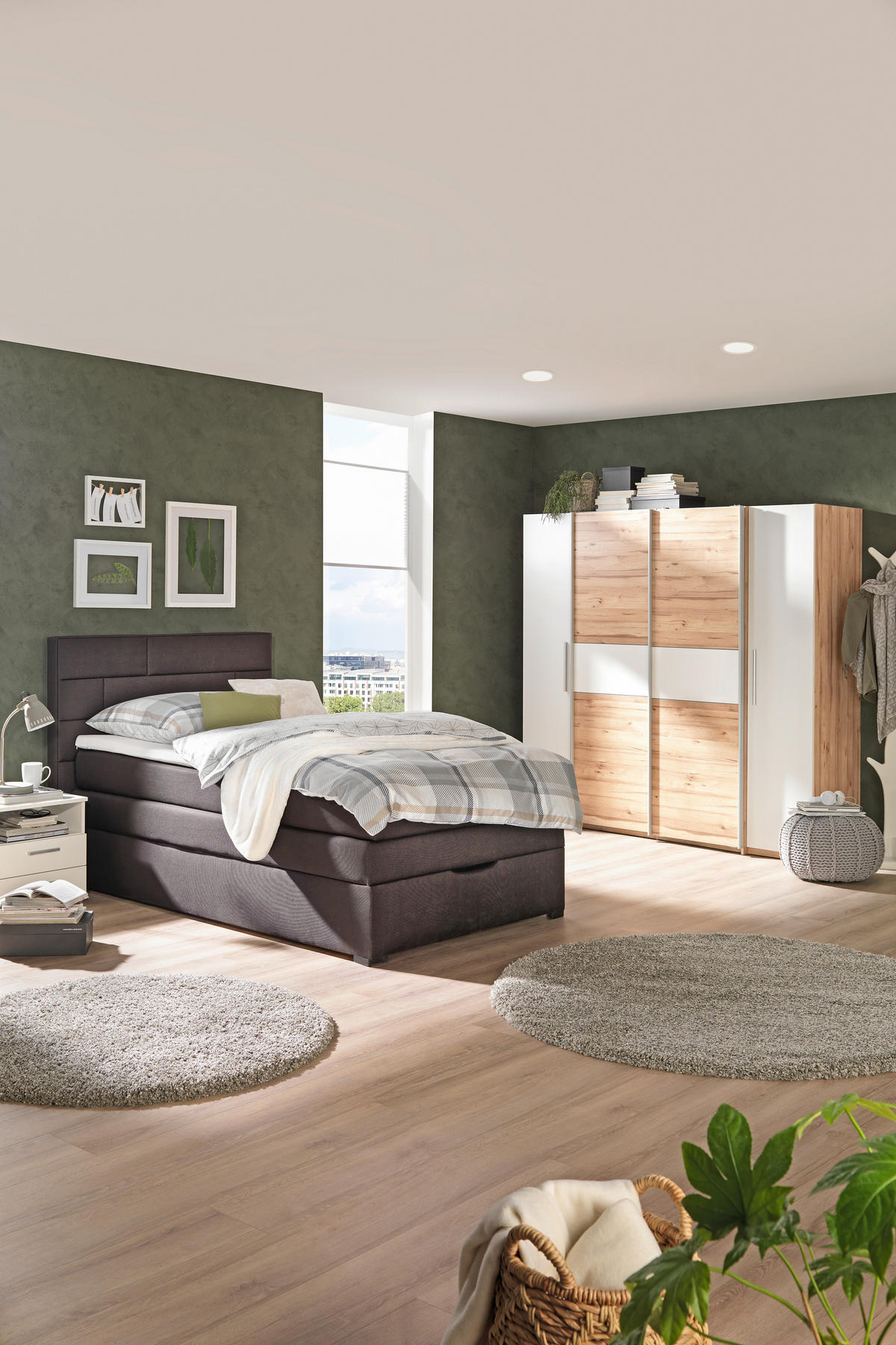 BOXSPRINGBETT 120/200 cm  in Dunkelbraun  - Wengefarben/Dunkelbraun, Konventionell, Textil (120/200cm) - Carryhome