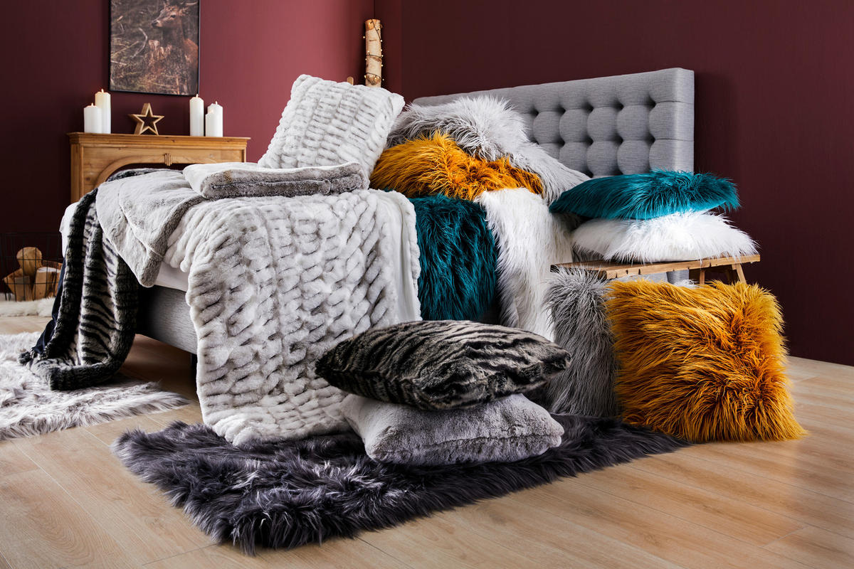 FELLDECKE BENGAL 150/200 cm  - Anthrazit, Basics, Textil (150/200cm) - Novel