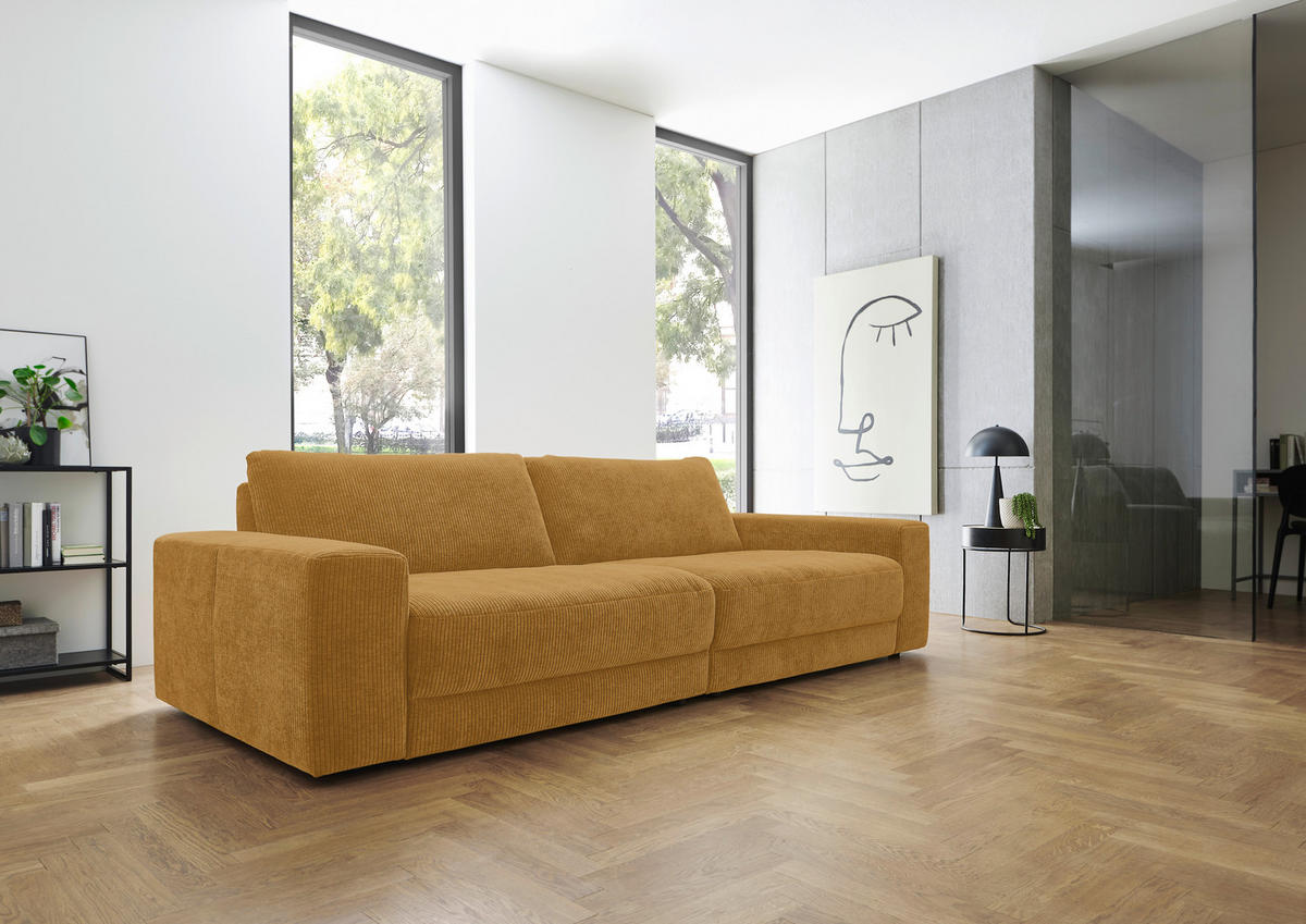BIGSOFA in Chenille, Jacquard Cognac  - Cognac/Schwarz, Design, Kunststoff/Textil (270/83/125cm) - Niels Andersson