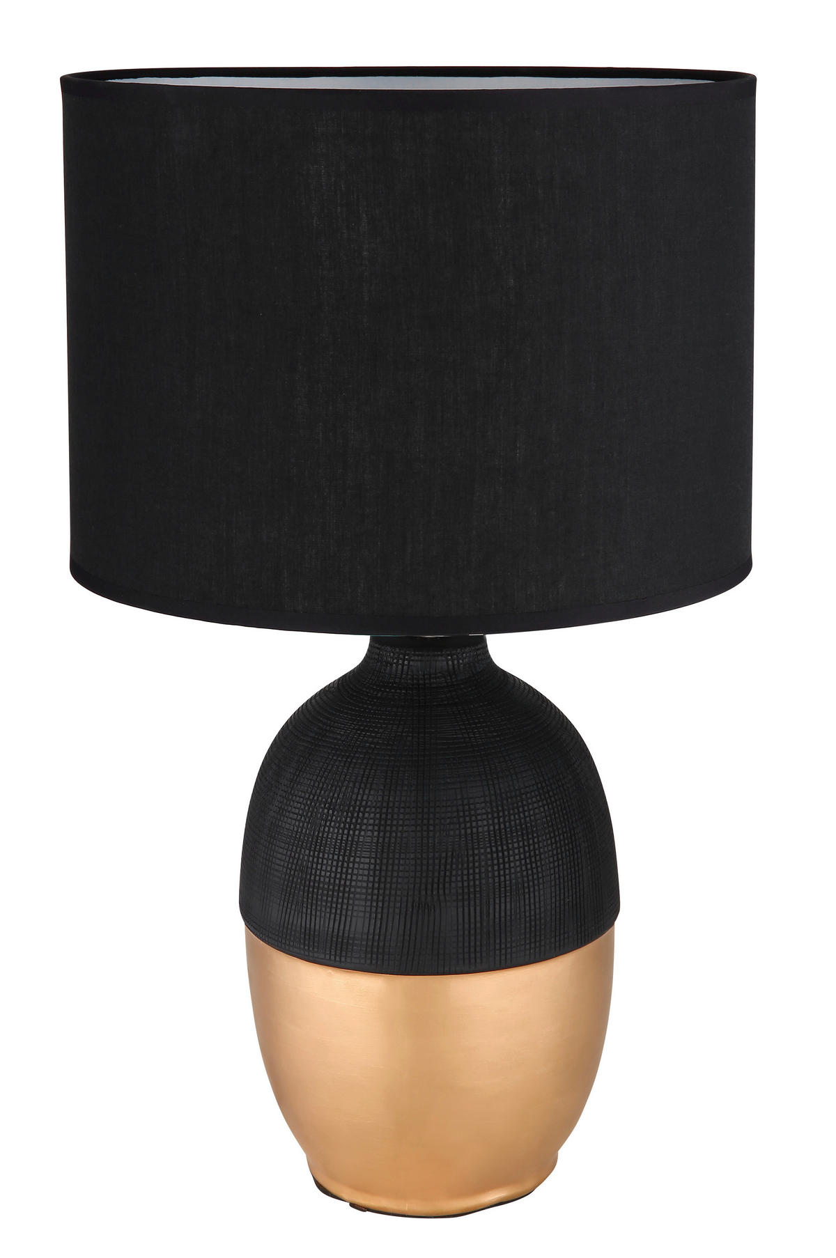 TISCHLEUCHTE - Goldfarben/Schwarz, Konventionell, Keramik/Textil (25/43cm) - Globo