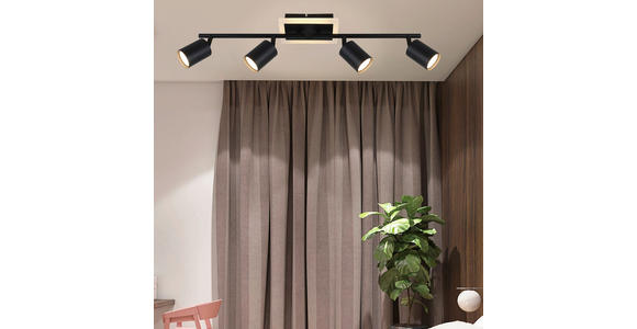 DECKENLEUCHTE 4.2 W    63/9,5/16 cm  - Schwarz, Trend, Kunststoff/Metall (63/9,5/16cm) - Novel