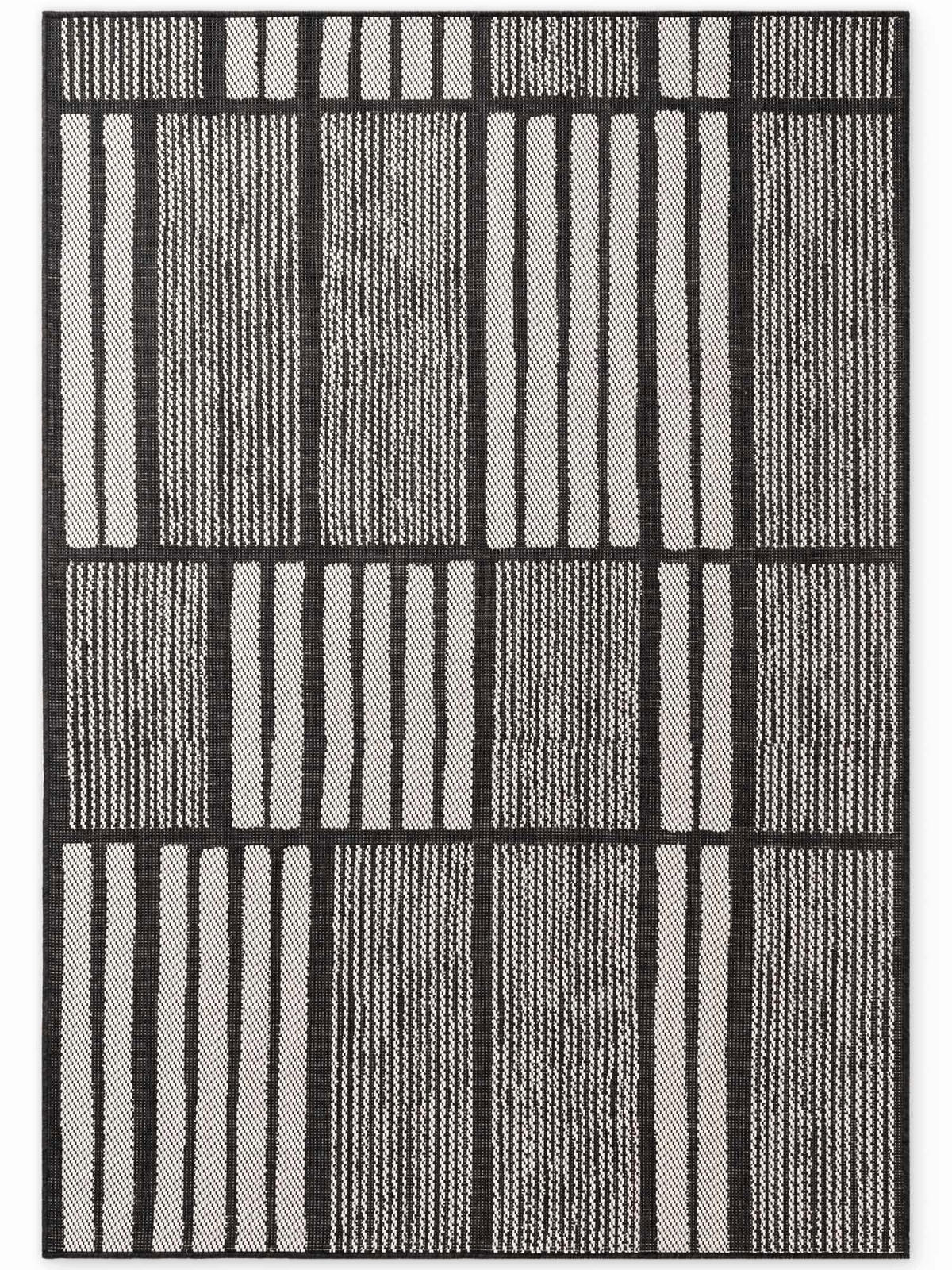 FLACHWEBETEPPICH 160/230 cm Haringey Schwarz, Weiß rechteckig  - Schwarz/Weiß, Design, Kunststoff (160/230cm)