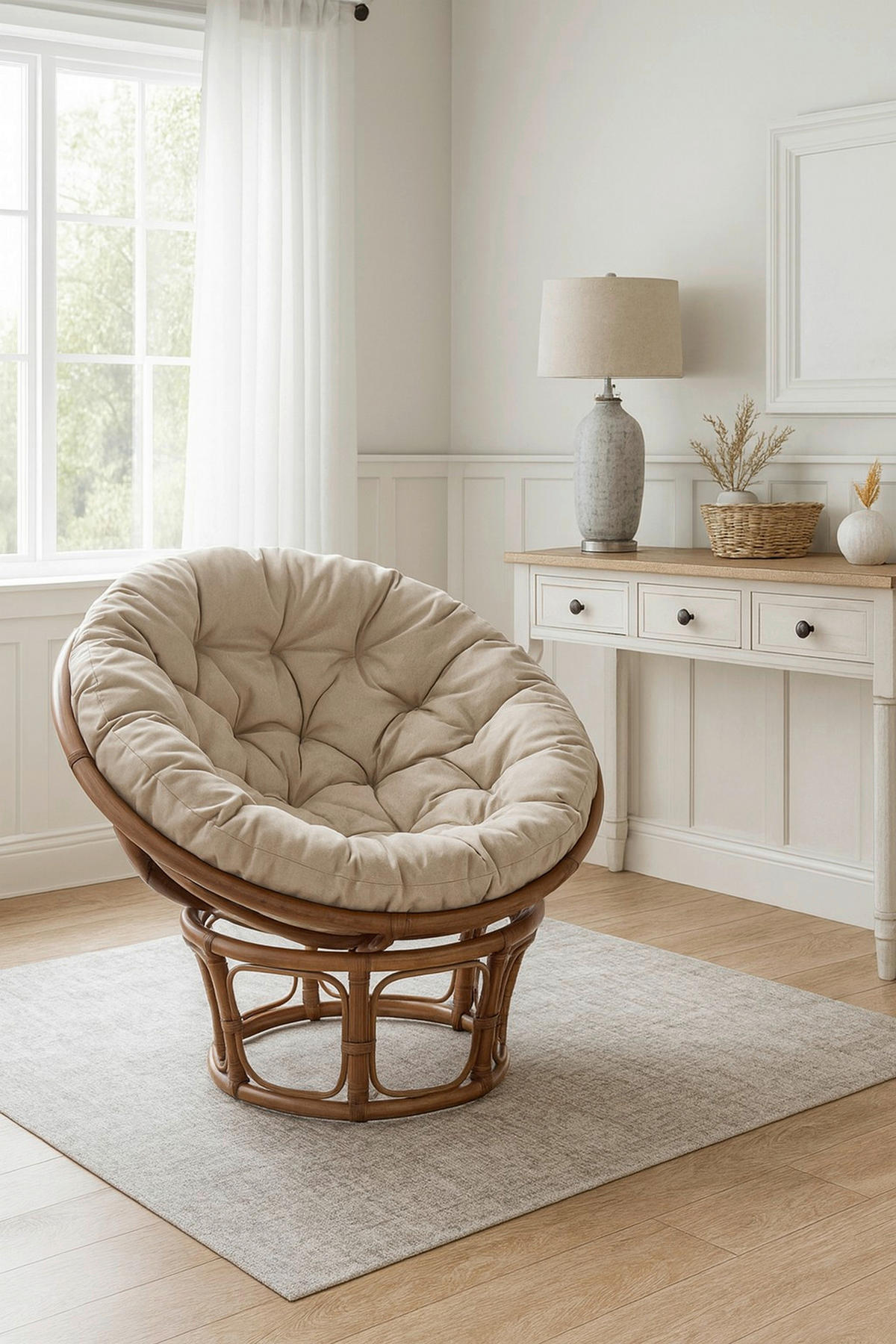 SESSEL Braun    - Creme/Braun, Natur, Holz/Textil (80/80/60cm) - MID.YOU