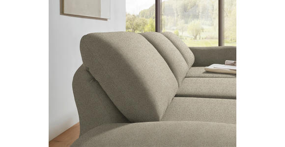 ECKSOFA  in Flachgewebe Sandfarben  255-365/175-224 cm  - Sandfarben/Schwarz, Design, Textil/Metall (255-365/175-224cm) - Dieter Knoll