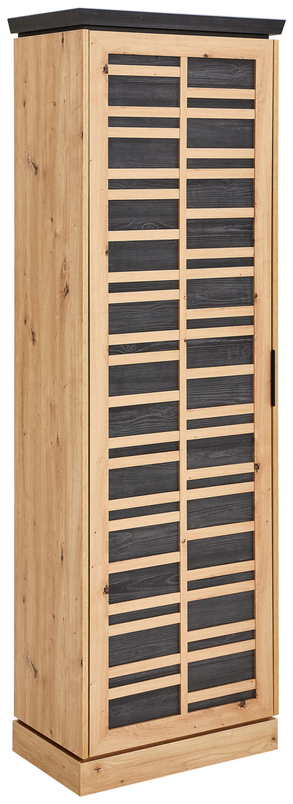 GARDEROBENSCHRANK  in 63,1/195,2/38,5 cm  - Dunkelgrau/Schwarz, LIFESTYLE, Holzwerkstoff/Metall (63,1/195,2/38,5cm) - Xora