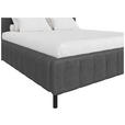 POLSTERBETT gepolstertes Kopfteil, Lattenrost, Bettkasten Anthrazit 180/200 cm  - Anthrazit/Schwarz, Design, Holz/Textil (180/200cm) - Carryhome