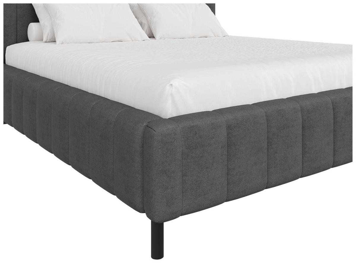 POLSTERBETT 180/200 cm  Anthrazit  - Anthrazit/Schwarz, Design, Holz/Textil (180/200cm) - Carryhome