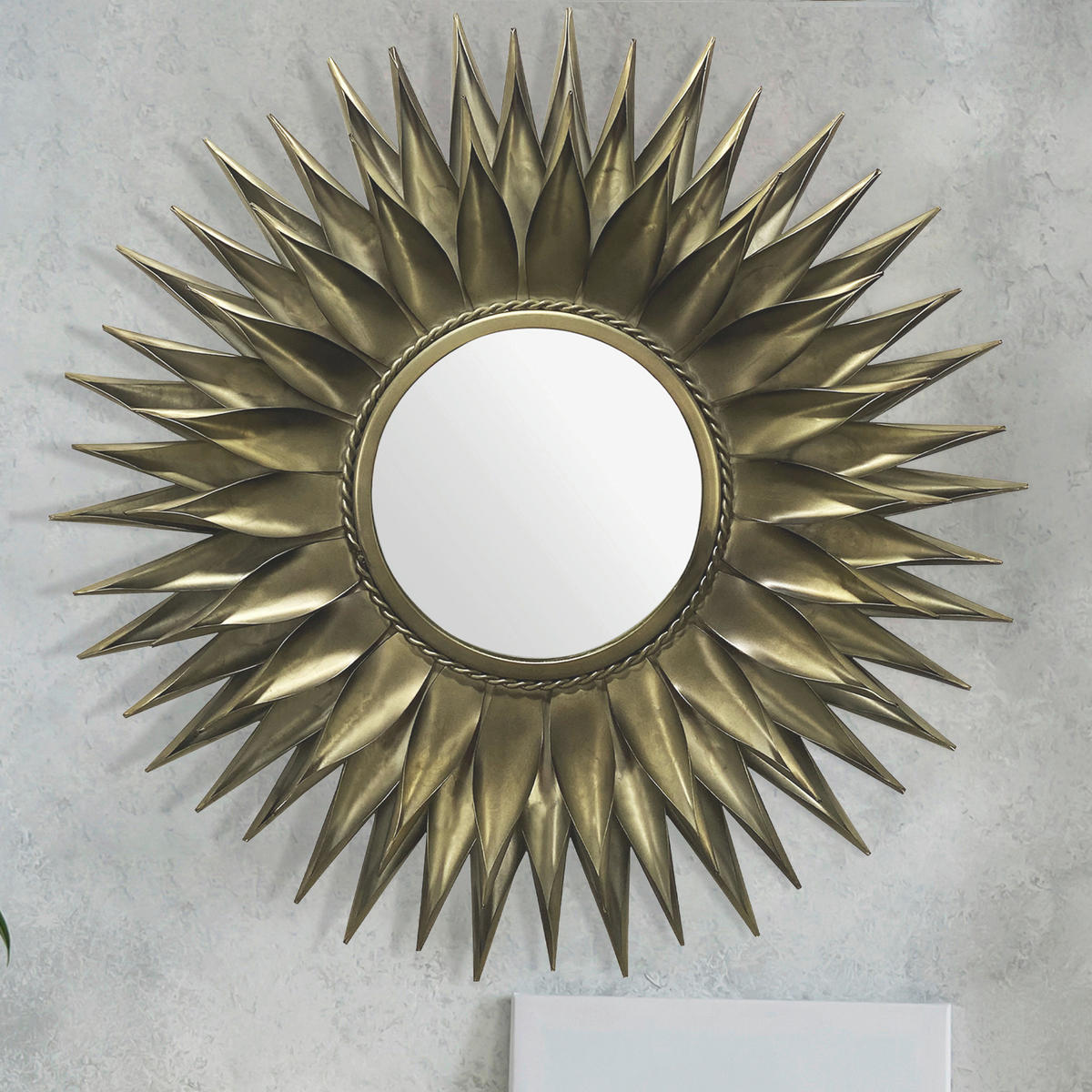 WANDSPIEGEL 74/74/6 cm  - Goldfarben, Design, Glas/Metall (74/74/6cm) - MID.YOU