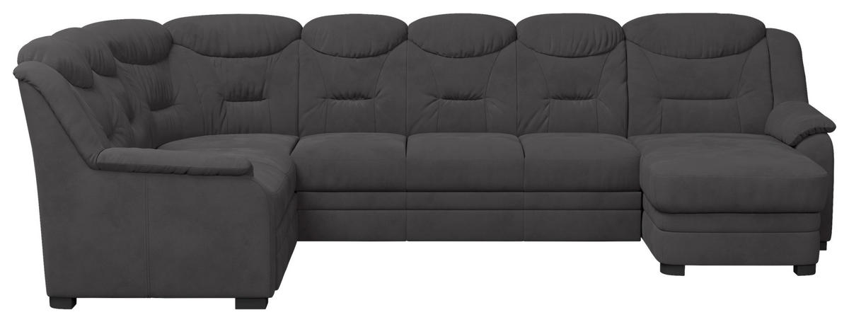 WOHNLANDSCHAFT in Mikrofaser Anthrazit  - Anthrazit/Schwarz, Basics, Kunststoff/Textil (330/99/211cm) - MID.YOU