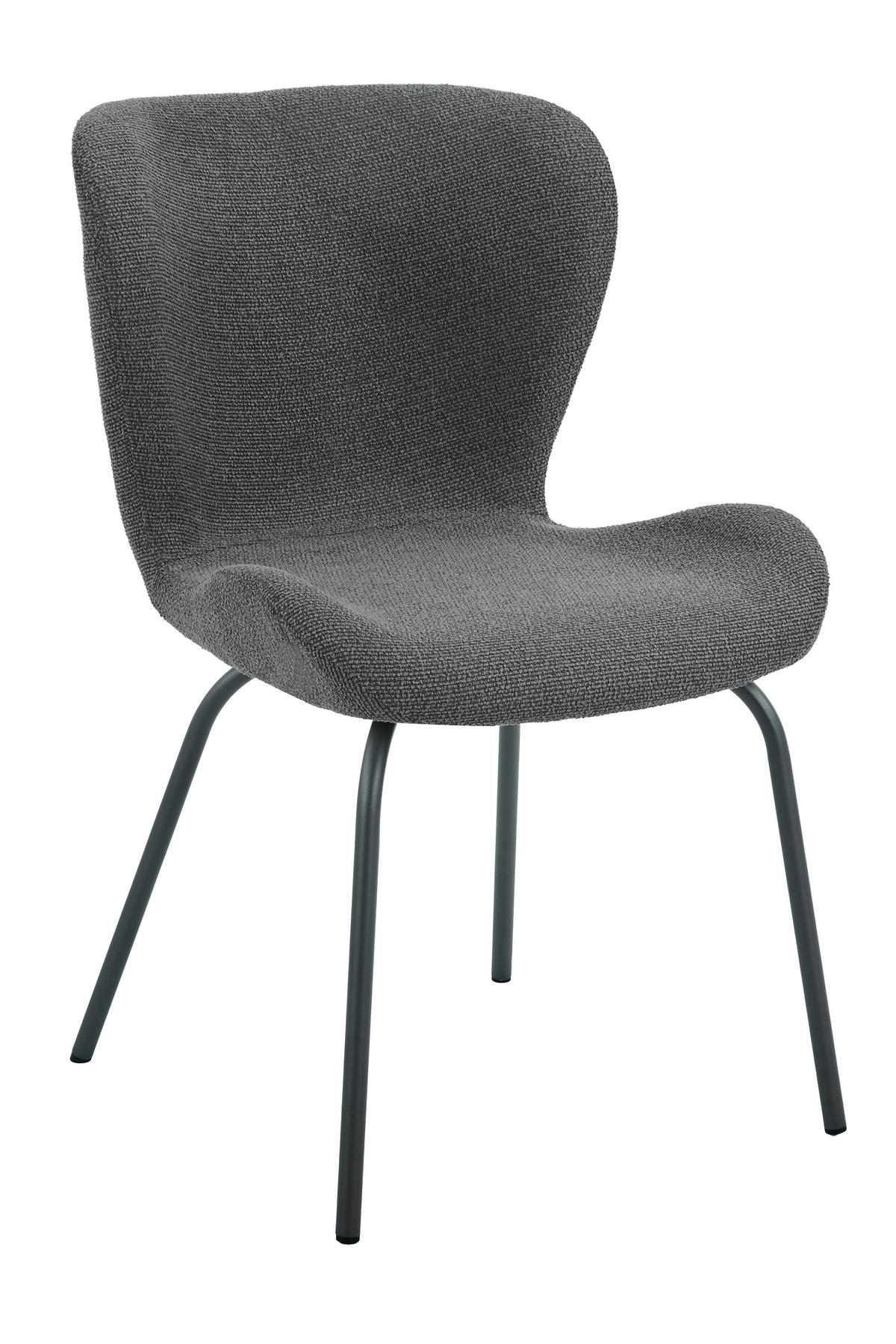 STUHL-SET 2 Stück  in Stahl Webstoff  - Anthrazit/Grau, MODERN, Textil/Metall (50/83,5/60cm) - MID.YOU