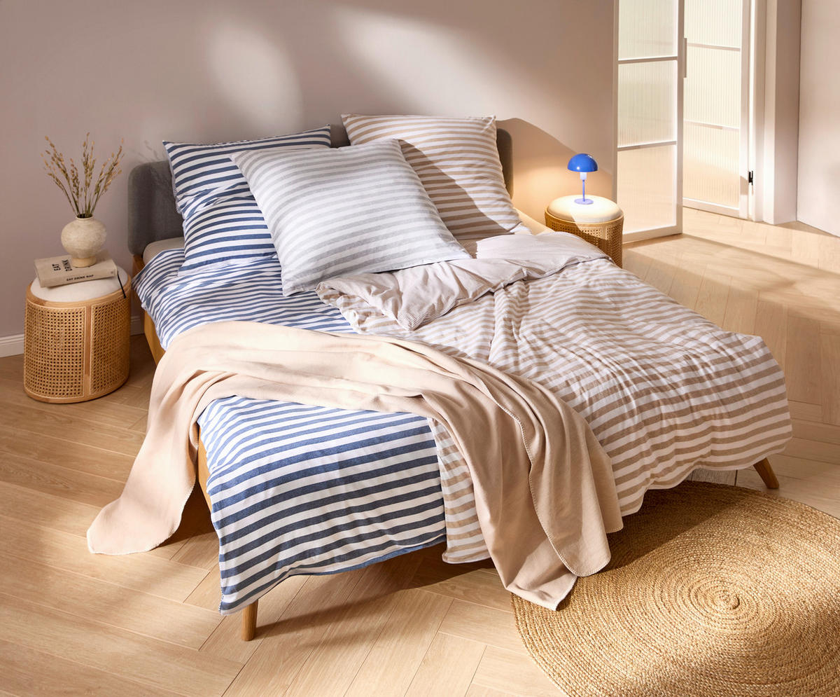 WENDEBETTWÄSCHE 2-teilig Jersey 135/200 cm  - Beige, KONVENTIONELL, Textil (135/200cm) - Bio:Vio