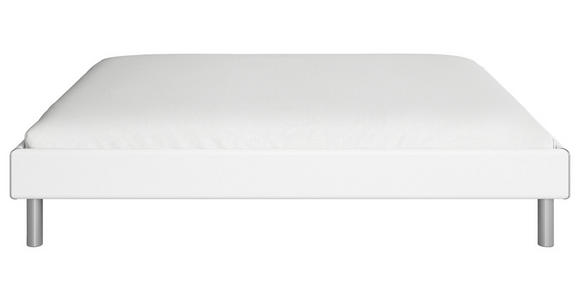 BETT 180/200 cm  in Weiß  - Alufarben/Weiß, Design, Metall (180/200cm) - Carryhome