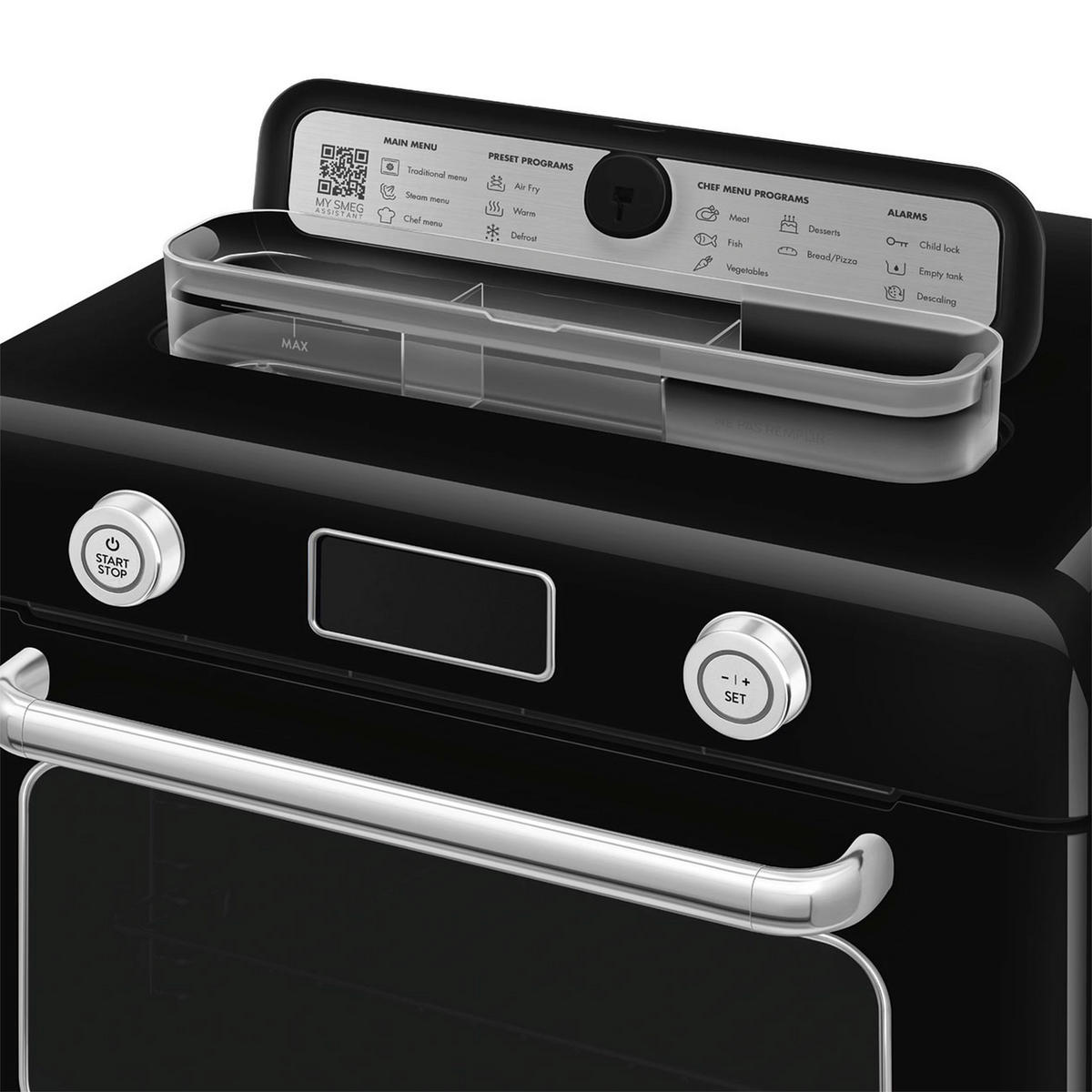 MINIBACKOFEN 50´s Style  - Schwarz Hochglanz, Basics, Metall (50/40/51cm) - SMEG