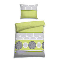 BETTWÄSCHE 2-teilig Renforcé 140/200 cm  - Grau/Grün, Trend, Textil (140/200cm) - Florella