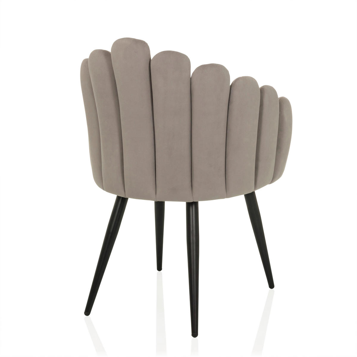 STOL MED ARMSTÖD sammet  - grå, Modern, metall/textil (63/84/56cm) - MID.YOU